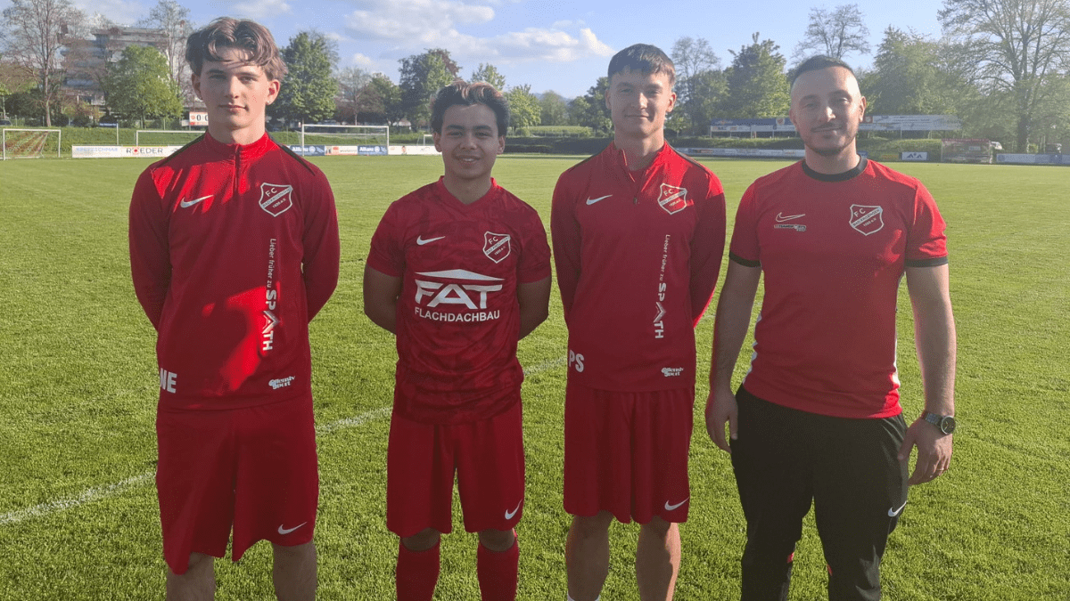 Patrick Stoll, David Kaltenbach, Robert Saarmann, Oltian Alihoxha (sportlicher Leiter)